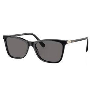 Swarovski SK 6004 100181 Black Plastic Rectangle Sunglasses Grey Polarized Lens